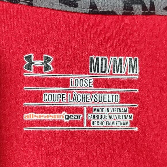Under Armour Combine Golf‎ Pullover Shirt 1/4 ZIP Mens Size Medium Red Black NFL - Picture 10 of 15